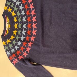 Boden Navy Sweater with Colorful Star Design